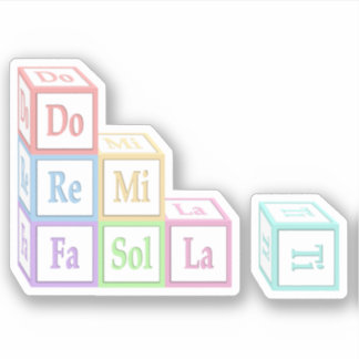 "Do Re Mi" Stacked Musical Baby Blocks Kids Sticker