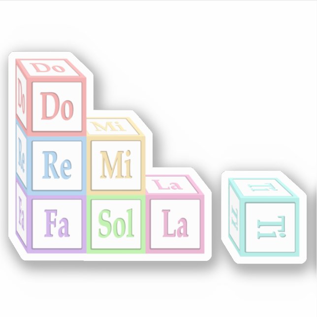 "Do Re Mi" Stacked Musical Baby Blocks Kids Sticker (Front)