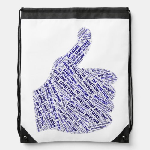 Do something awesome today _ word art design   dra drawstring bag