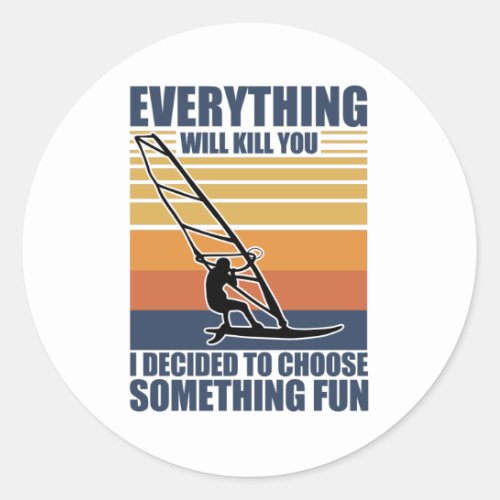 Do Something Fun Kitesurfing Gift Idea Classic Round Sticker