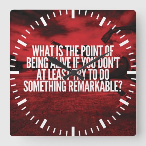 Do Something Remarkable _ Workout Motivational Square Wall Clock