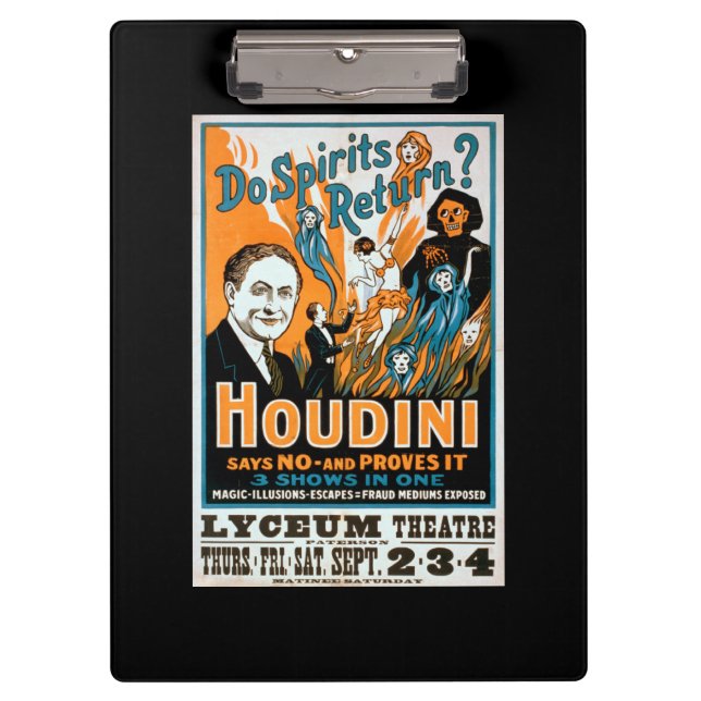 Do Spirits Return? Houdini Says NO - Proves It Clipboard (Front)