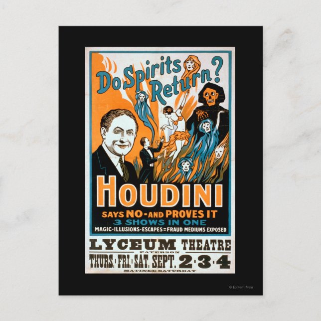 Do Spirits Return? Houdini Says NO - Proves It Postcard (Front)