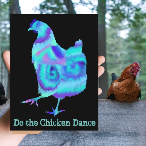 Do the Chicken Dance Funny Colourful Animal Art Postcard
