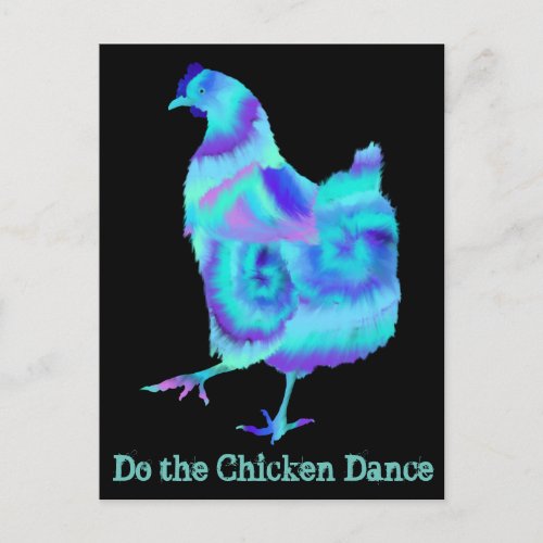 Do the Chicken Dance Funny Colourful Animal Art Postcard