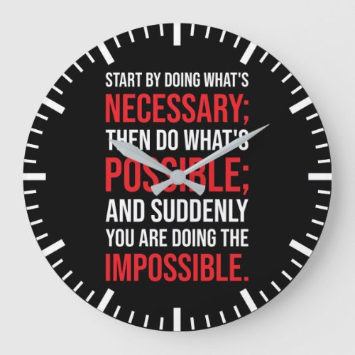 Do The Impossible Gym Hustle Success Motivation Large Clock