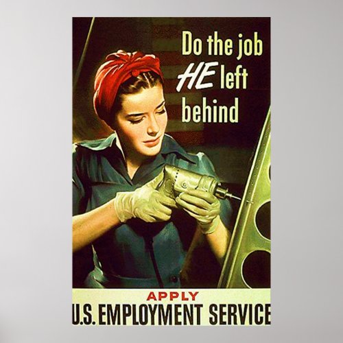 Do The Job He Left Behind  Vintage World War 2 Poster