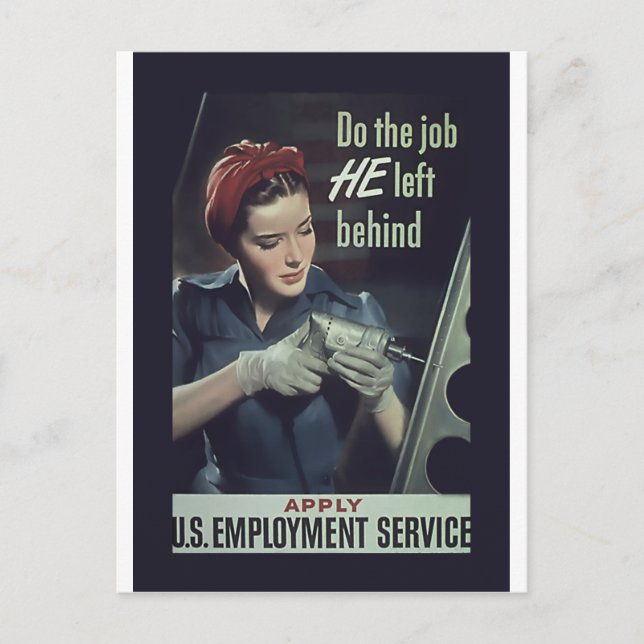 Do The Job He Left Behind ~ WW II Poster 1942-1945 Postcard (Front)