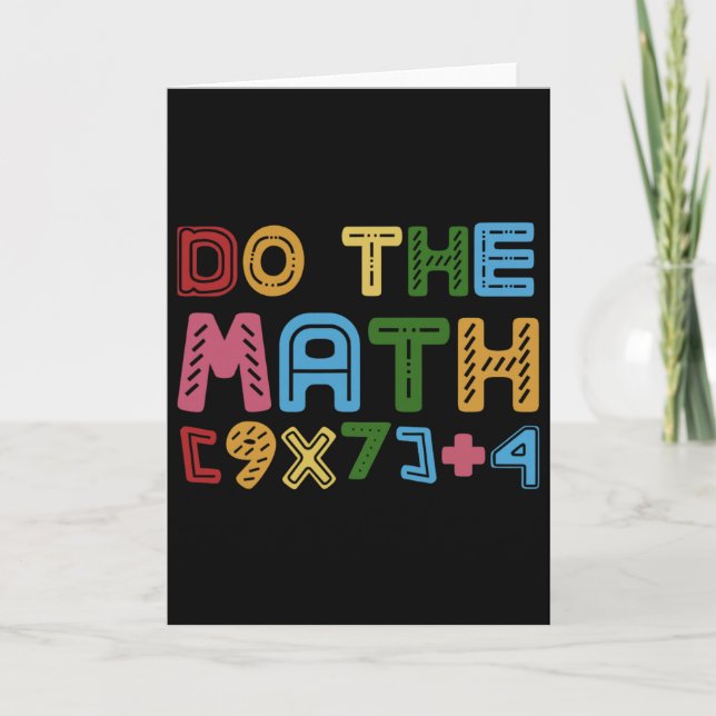 Do The Math Equation Thanksgiving Teacher 67 Six S Card (Front)