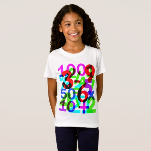 Do The Math Fun Colorful Numbers Typography T_Shirt