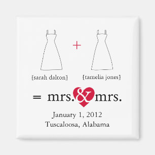 Do the Math Lesbian Save the Date Magnet