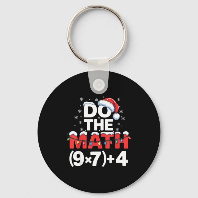 Do The Math Meme 6 7 Funny Christmas Holiday Humor Keychain (Front)
