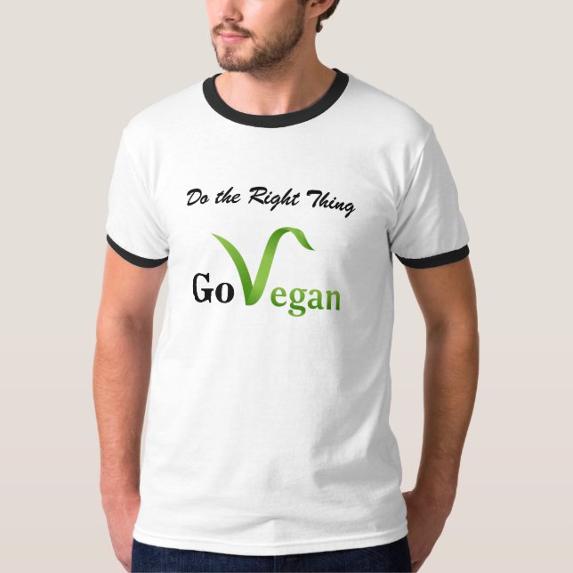 Do the Right Thing Go Vegan ring t-shirt (Front)