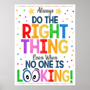 Do The Right Thing Rainbow Classroom Poster