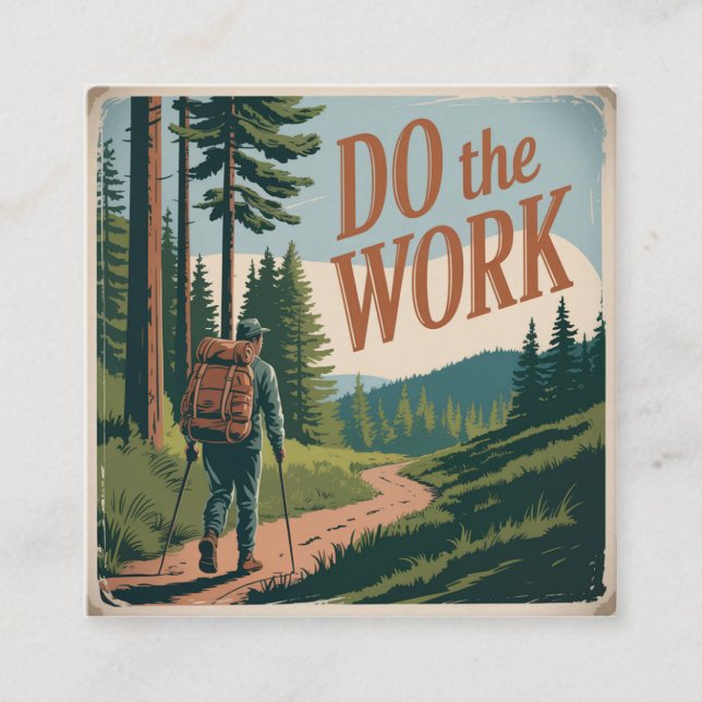 Do The Work Square Business Card (Front)