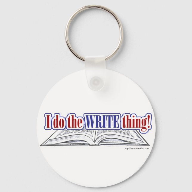 Do The Write Thing Author Pride Statement Keychain (Front)