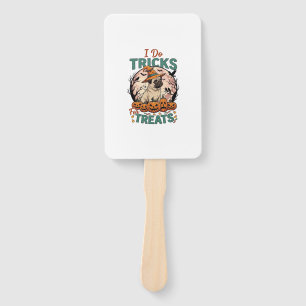 Do Tricks Treats Halloween Pug Witch Hat Pumpkins_ Hand Fan