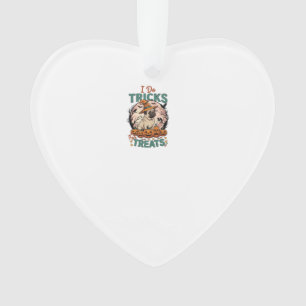 Do Tricks Treats Halloween Pug Witch Hat Pumpkins_ Ornament