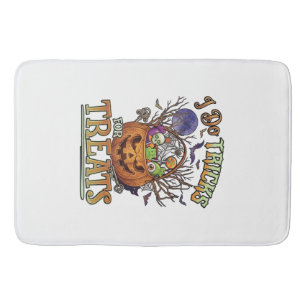 Do Tricks Treats Halloween Pumpkin Basket Candy Sk Bath Mat