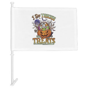 Do Tricks Treats Halloween Pumpkin Basket Candy Sk Car Flag