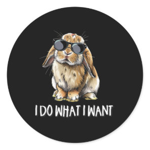 Do What I Want Mini Holland Lop Bunny Rabbit Lover Classic Round Sticker