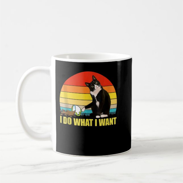 Do-What I-Want Tuxedo-Cat coffee cup Funny Tank To (Left)
