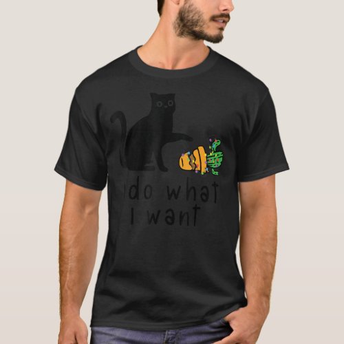 Do What I Want Vintage Black Cat_2 T_Shirt
