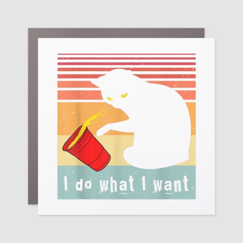 Do What I Want Vintage Black Cat Red Cup Funny My  Car Magnet