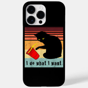 Do What I Want Vintage Black Cat Red Cup Funny My  Case-Mate iPhone 14 Pro Max Case