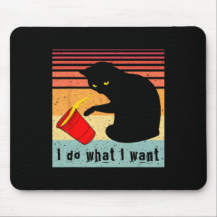 Do What I Want Vintage Black Cat Red Cup Funny My  Mouse Pad