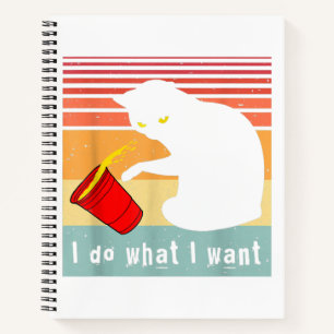 Do What I Want Vintage Black Cat Red Cup Funny My Notebook