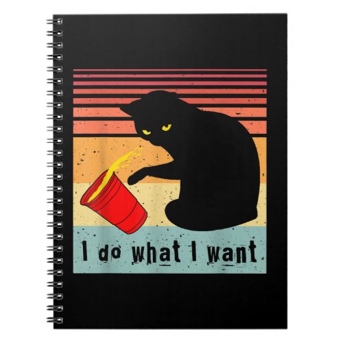 Do What I Want Vintage Black Cat Red Cup Funny My  Notebook