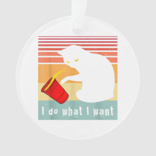 Do What I Want Vintage Black Cat Red Cup Funny My Ornament