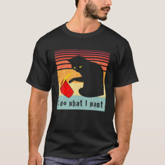 Do What I Want Vintage Black Cat Red Cup Funny My T-Shirt