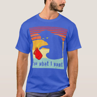 Do What I Want Vintage Black Cat Red Cup Funny My  T-Shirt