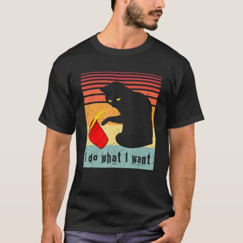 Do What I Want Vintage Black Cat Red Cup  My Cat 2 T_Shirt