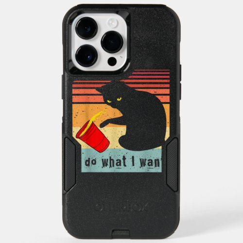 Do What I Want Vintage Black Cat Red Cup  My Cat OtterBox iPhone 14 Pro Max Case