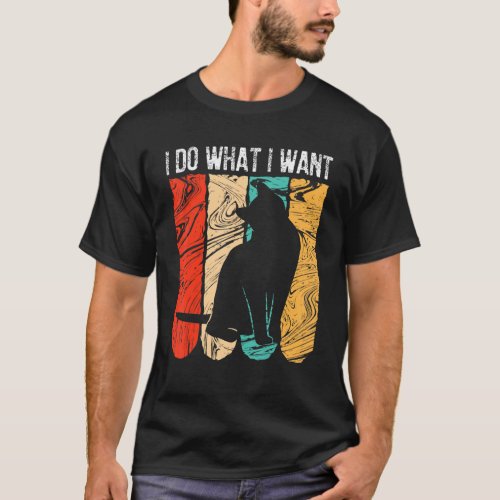 do what i want vintage black cat red cup  my cat T_Shirt