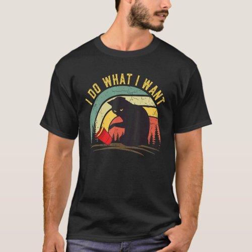 Do What I Want Vintage Black Cat Red Cup T_Shirt