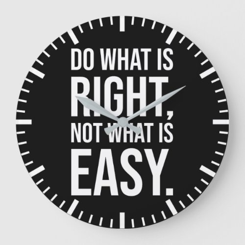 Do What Is Right Not Easy Gym Hustle Success Large Clock