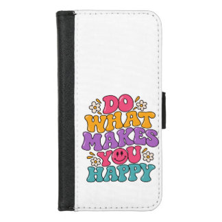 Do What Makes You Happy – Colorful Retro Positive iPhone 8/7 Wallet Case