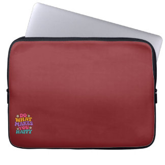 Do What Makes You Happy – Colorful Retro Positive Laptop Sleeve
