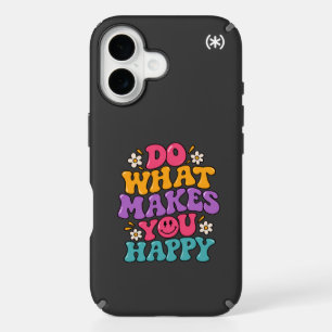 Do What Makes You Happy – Colorful Retro Positive iPhone 16 Case
