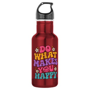 Do What Makes You Happy – Colorful Retro Positive Stainless Steel Water Bottle