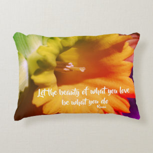 Do What You Love Daffodil Inspirational Rumi Quote Accent Pillow
