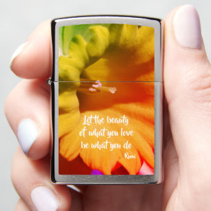 Do What You Love Daffodil Inspirational Rumi Quote Zippo Lighter