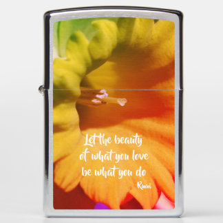 Do What You Love Daffodil Inspirational Rumi Quote Zippo Lighter
