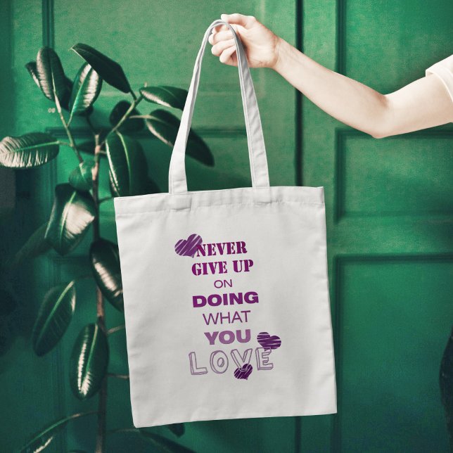 Do what you love Motivational text Typography Cute Tote Bag (Creator Uploaded)