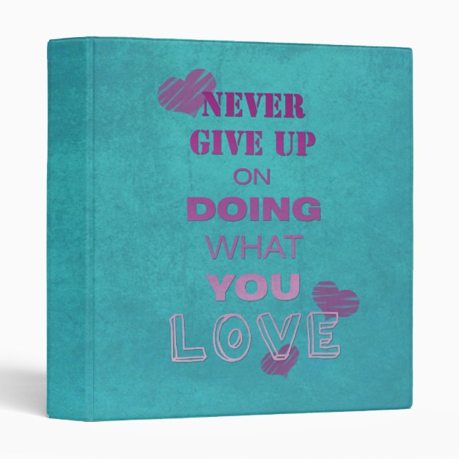 Do what you love Motivational Text Typography Teal Binder (Front/Spine)