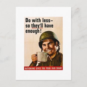 Do With Less Vintage Wwii Rationing Postcard by scenesfromthepast at Zazzle